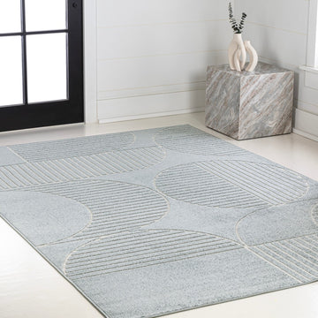 Nordby Geometric Arch Scandi Striped Area Rug